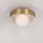 JS-GL-1422-C - Antique Brass & White Metal Led Ceiling Light