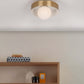 JS-GL-1422-C - Antique Brass & White Metal Led Ceiling Light