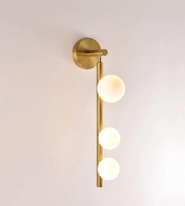 JS-GL-15218-3 - Antique Brass Metal & Glass Modern Wall Light