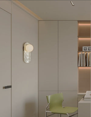 JS-GL-2004-W - Black Metal & Shell Modern Wall Light