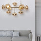 JS-GL-201238-10 - Antique Brass Metal & Glass Modern Chandelier