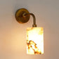 JS-GL-20226-W - Antique Brass Metal & Onyx Marble Wall Light