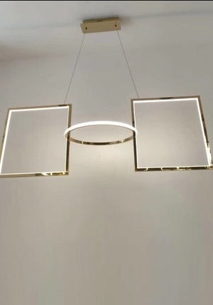 JS-GL-2023-3 - Gold Metal & Acrylic Modern Hanging Light