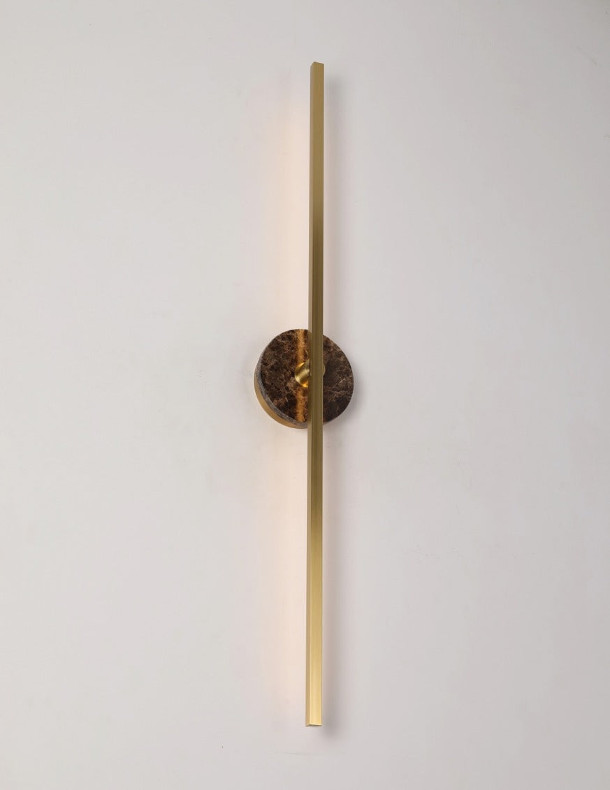 JS-GL-20252-900 BR - Antique Brass Brown Marble & Metal & Acrylic Modern Wall Light