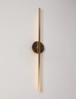 JS-GL-20252-900 BR - Antique Brass Brown Marble & Metal & Acrylic Modern Wall Light