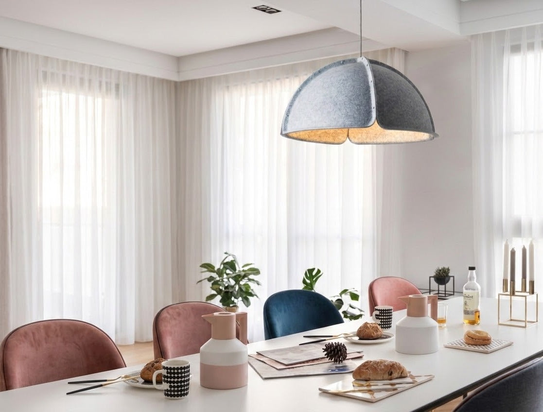 JS-GL-2025 - Grey Acoustic Felt Metal Hanging Light