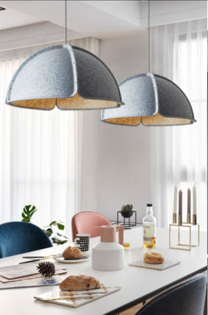 JS-GL-2025 - Grey Acoustic Felt Metal Hanging Light