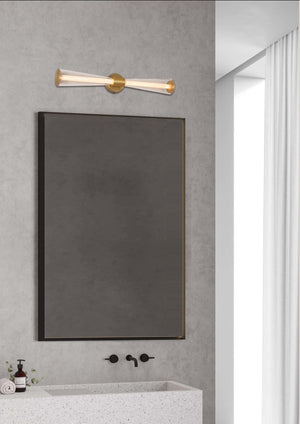 JS-GL-20264-W - Antique Brass Metal & Acrylic & Glass Led Mirror Lights