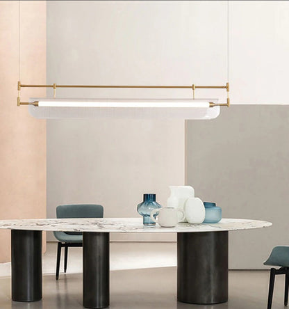 JS-GL-2029 - Antique Brass Metal & Acrylic Led Chandelier