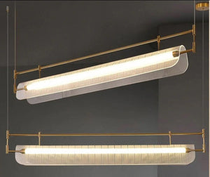 JS-GL-2029 - Antique Brass Metal & Acrylic Led Chandelier