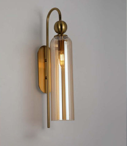 JS-GL-20482-W - Antique Brass Metal & Glass Modern Wall Light