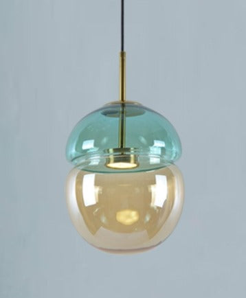 JS-GL-2129BK - Antique Brass Metal Glass Ball Lights