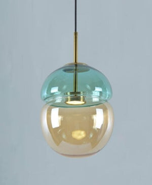 JS-GL-2129BK - Antique Brass Metal Glass Ball Lights