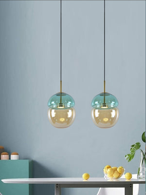 JS-GL-2129BK - Antique Brass Metal Glass Ball Lights