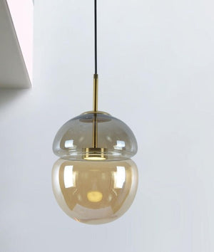 JS-GL-2129GY - Antique Brass Metal Glass Ball Lights