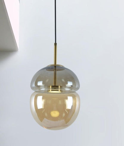 JS-GL-2129GY - Antique Brass Metal Glass Ball Lights