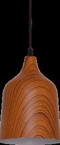 JS-GL-2206-LW - DARK WOOD & WHITE Metal Hanging Light
