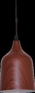 JS-GL-2206-LW - DARK WOOD & WHITE Metal Hanging Light