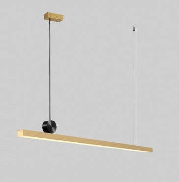 JS-GL-2301 - ANTIQUE BRASS & BLACK METAL & ACRYLIC Office Hanging Light