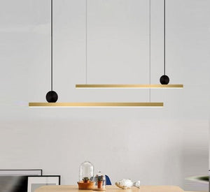 JS-GL-2301 - ANTIQUE BRASS & BLACK METAL & ACRYLIC Office Hanging Light