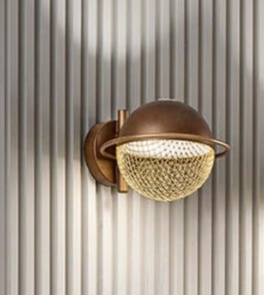 JS-GL-230223-W - Rustic Black & Gold Metal & Acrylic Modern Wall Light
