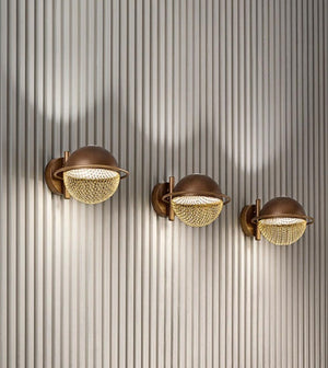 JS-GL-230223-W - Rustic Black & Gold Metal & Acrylic Modern Wall Light