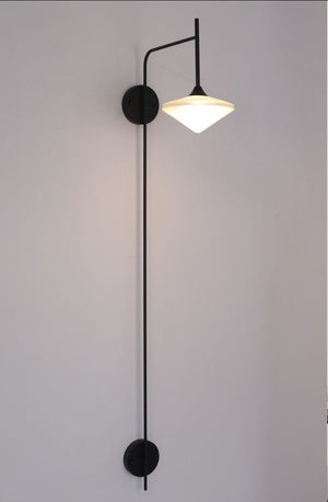 JS-GL-2381-W - Black Metal & Glass Modern Wall Light