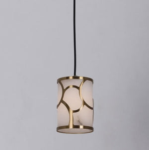 JS-GL-2426-1 - Antique Brass Metal & Onyx Marble Hanging Light