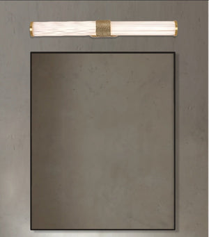 JS-GL-2503-W - Antique Brass Metal & Acrylic Led Mirror Lights