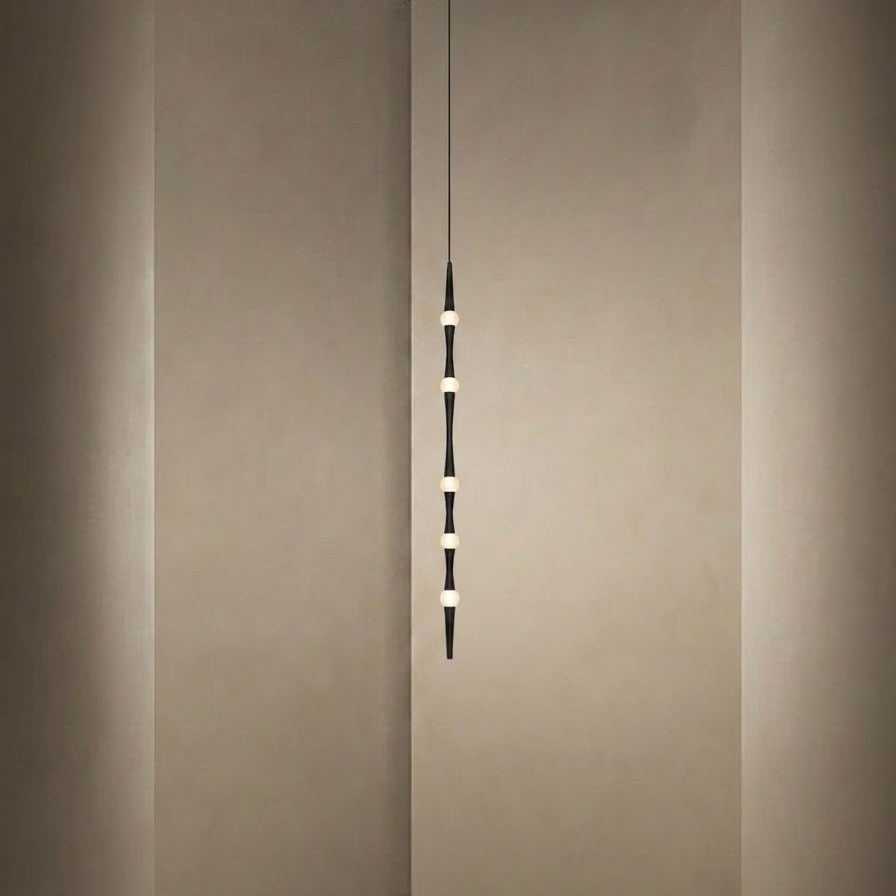 JS-GL-2541-1000 - Brushed Black Metal & Acrylic Modern Hanging Light