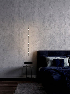 JS-GL-2541-1300 - Brushed Black Metal & Acrylic Modern Hanging Light