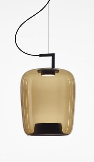 JS-GL-2566-B - Black Metal Glass Hanging Light