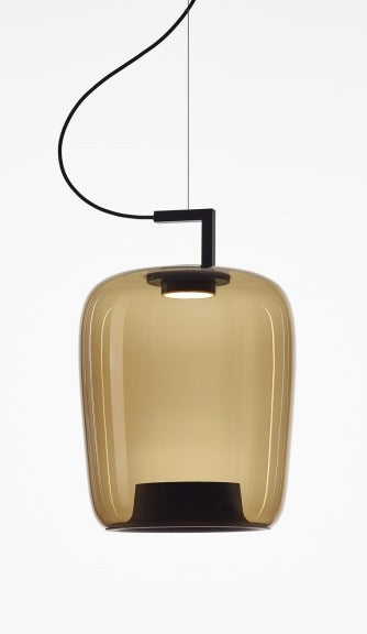 JS-GL-2566-B - Black Metal Glass Hanging Light