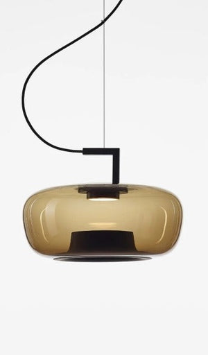 JS-GL-2566-C - Black Metal Glass Hanging Light