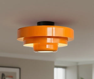 JS-GL-25677-CL BK, OR - Orange & White & Black Metal Led Ceiling Light