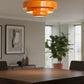 JS-GL-25677-CL BK, OR - Orange & White & Black Metal Led Ceiling Light