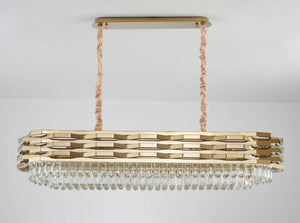 JS-GL-26018D - Gold Metal & Crystals Crystal Chandelier