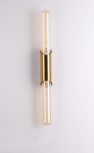 JS-GL-296-2 - Antique Brass Metal & Glass Led Mirror Lights