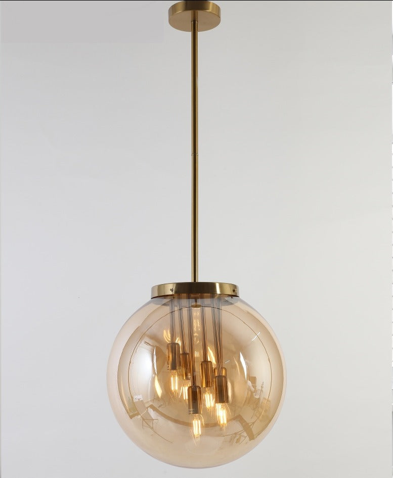 JS-GL-3010-400 - Antique Brass Metal Glass Ball Lights
