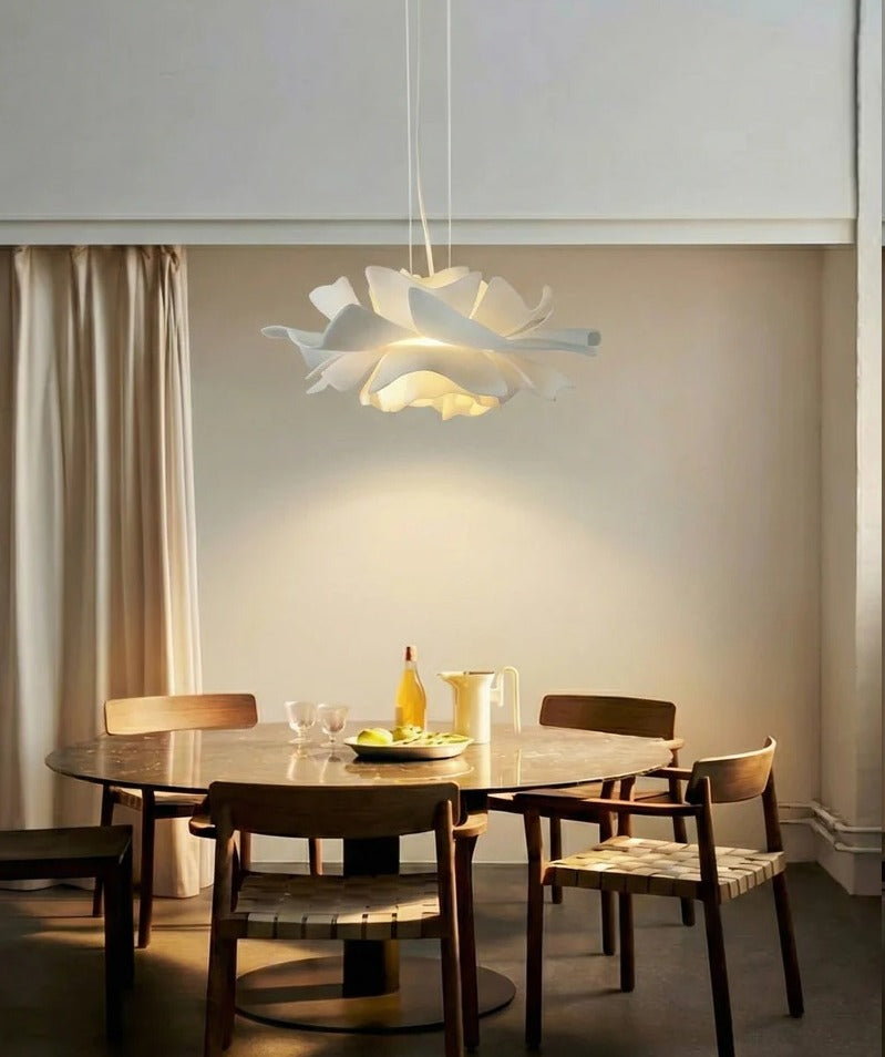 JS-GL-320-600,800 - White Metal & Acrylic Led Hanging Light