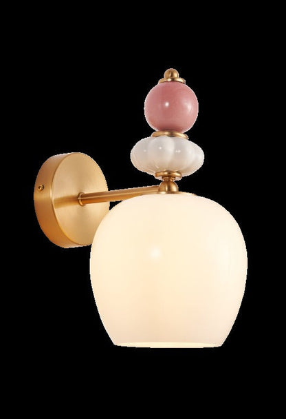 JS-GL-3311-1 - Antique Brass Metal & Marble & Glass Modern Wall Light
