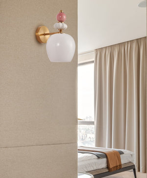 JS-GL-3311-1 - Antique Brass Metal & Marble & Glass Modern Wall Light