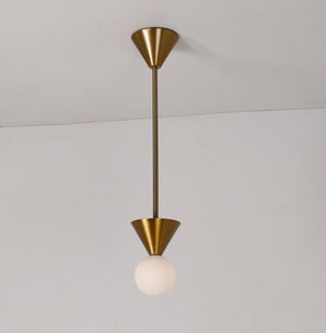 JS-GL-33580-1 - Antique Brass Metal Glass Ball Wall Light