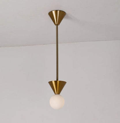 JS-GL-33580-1 - Antique Brass Metal Glass Ball Wall Light