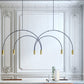 JS-GL-3400-5 - BLACK & ANTIQUE BRASS METAL Cluster Hanging Light
