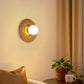 JS-GL-37649-S - Antique Brass Metal & Jute Rope & Glass Wooden Wall Light