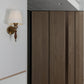 JS-GL-3841-W - Antique Brass Metal & Wood & Fabric Shade Wooden Wall Light