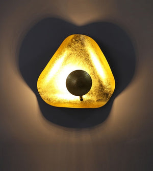 JS-GL-400-GP - Black & Gold Foil Metal Modern Wall Light