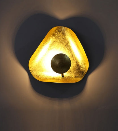 JS-GL-400-GP - Black & Gold Foil Metal Modern Wall Light
