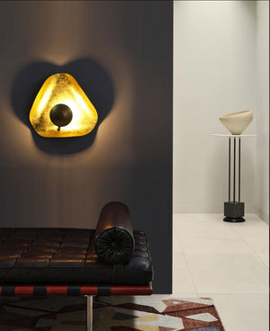 JS-GL-400-GP - Black & Gold Foil Metal Modern Wall Light